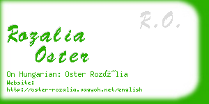 rozalia oster business card